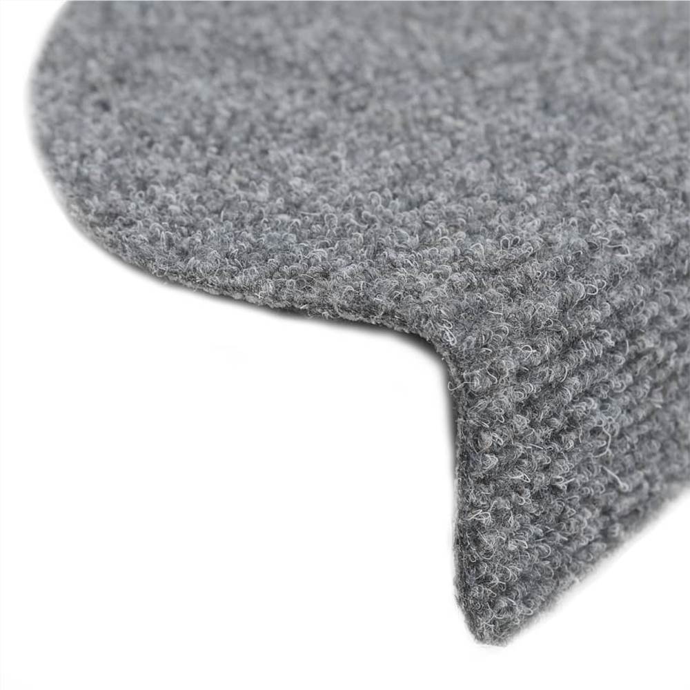 Self-adhesive Stair Mats 10 pcs Light Grey 54x16x4 cm Needle Punch