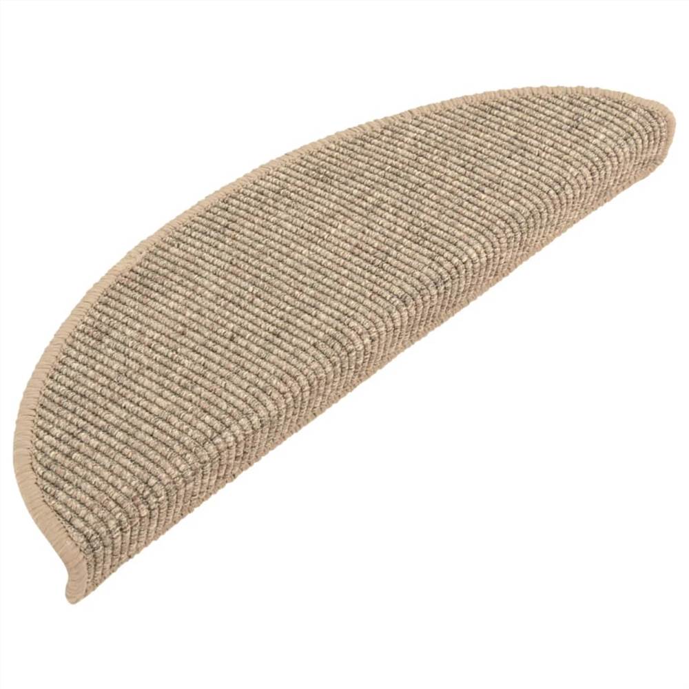 Self-adhesive Stair Mats 15 pcs 56x20 cm Dark Beige