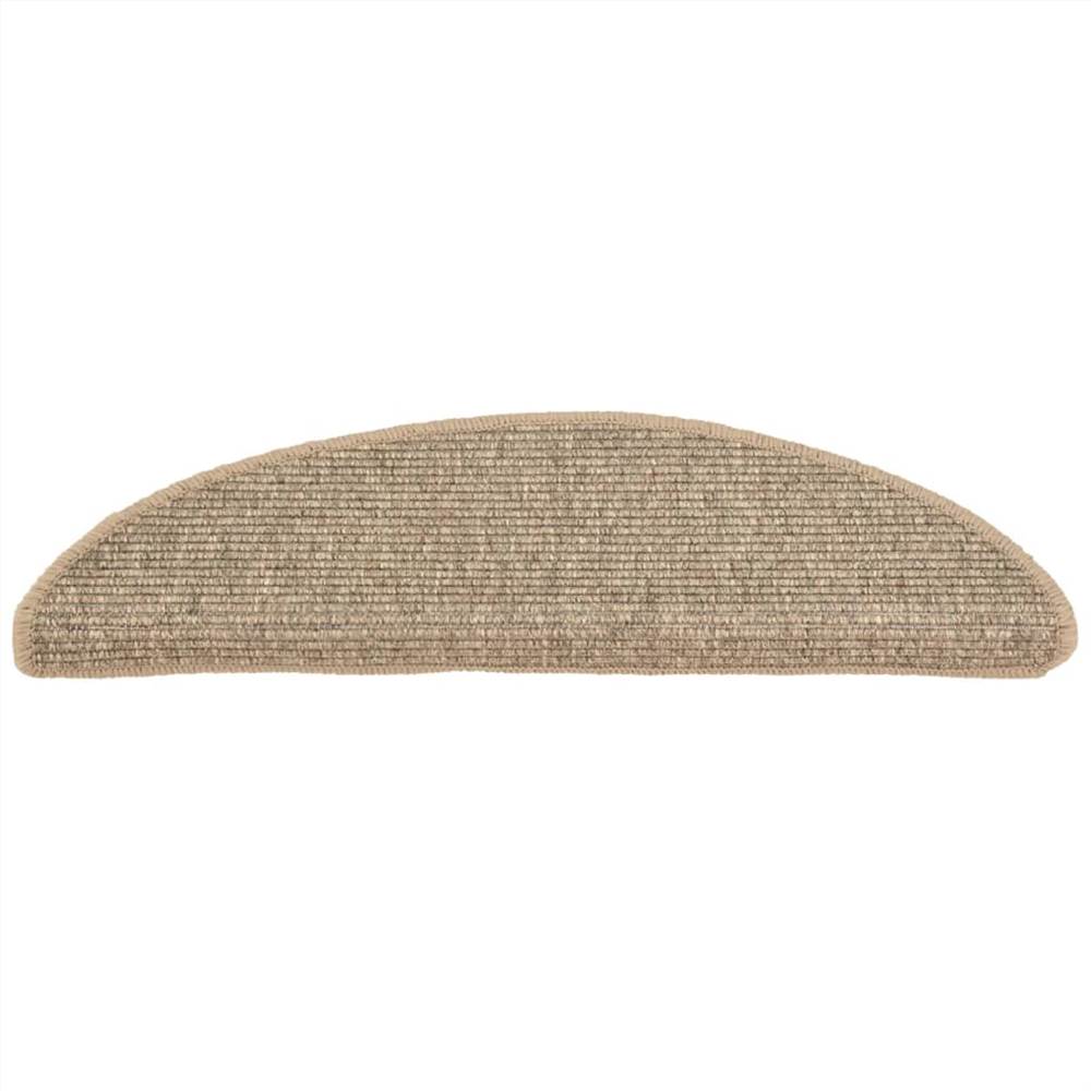 Self-adhesive Stair Mats 15 pcs 56x20 cm Dark Beige