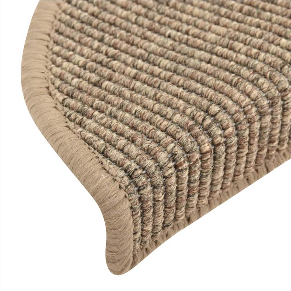 Self-adhesive Stair Mats 15 pcs 56x20 cm Dark Beige