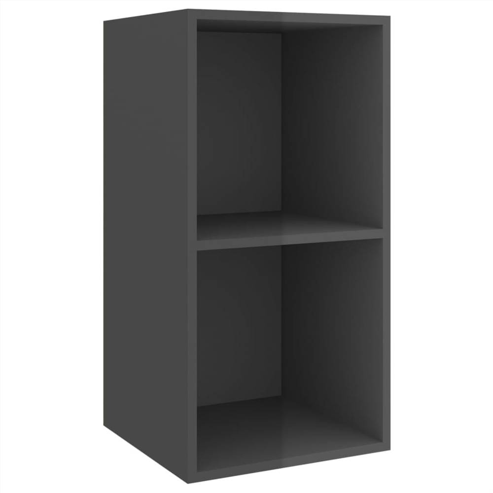 Wall-mounted TV Cabinets 4 pcs High Gloss Grey Chipboard
