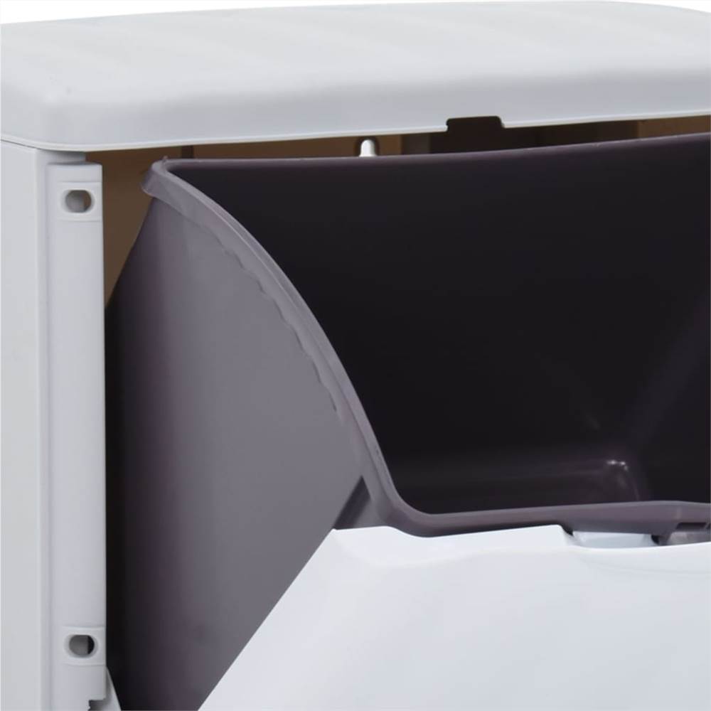 Waste Separation Bin White 20 L 40x30x40 cm