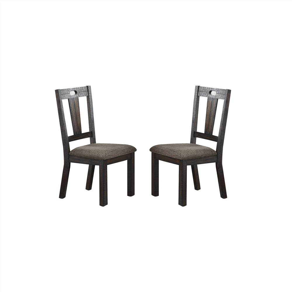 

Fabric Upholstered Dining Chair Set of 2, with Backrest, and Wooden Legs, for Restaurant, Cafe, Tavern, Office, Living Room - Gray