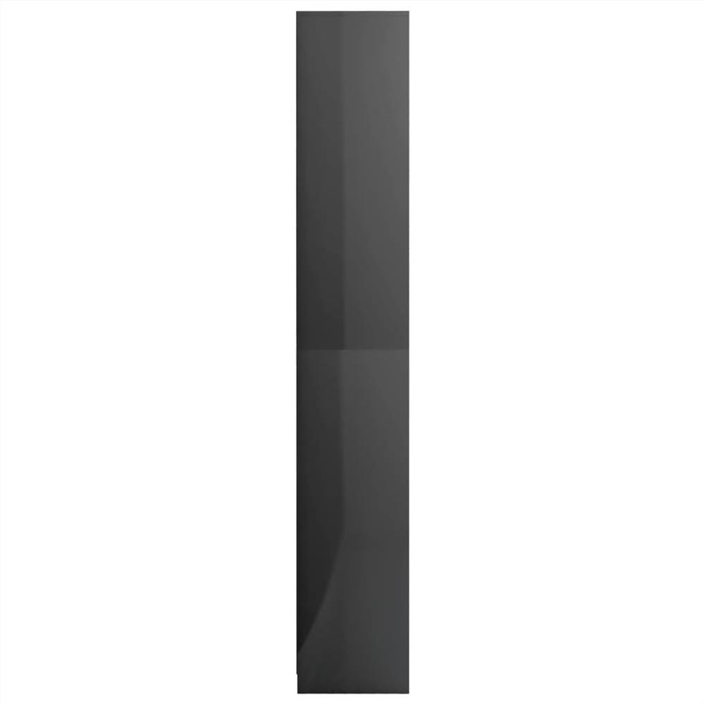 Bathroom Cabinet High Gloss Grey 30x30x183.5 cm Chipboard