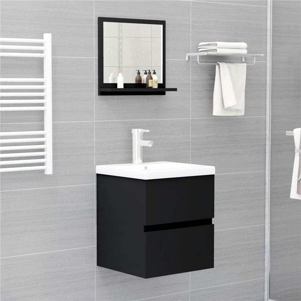 Bathroom Mirror Black 40x10.5x37 cm Chipboard
