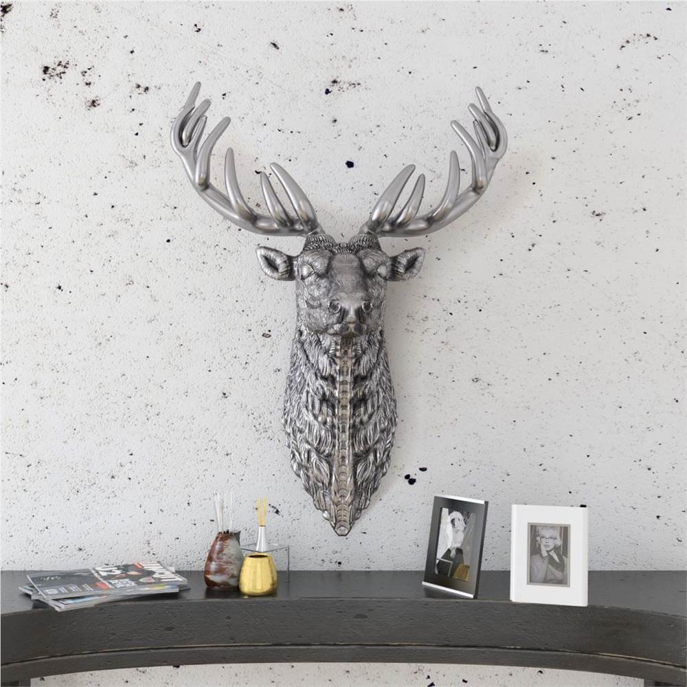 Deer Head Decoration Wall-Mounted Aluminium Silver