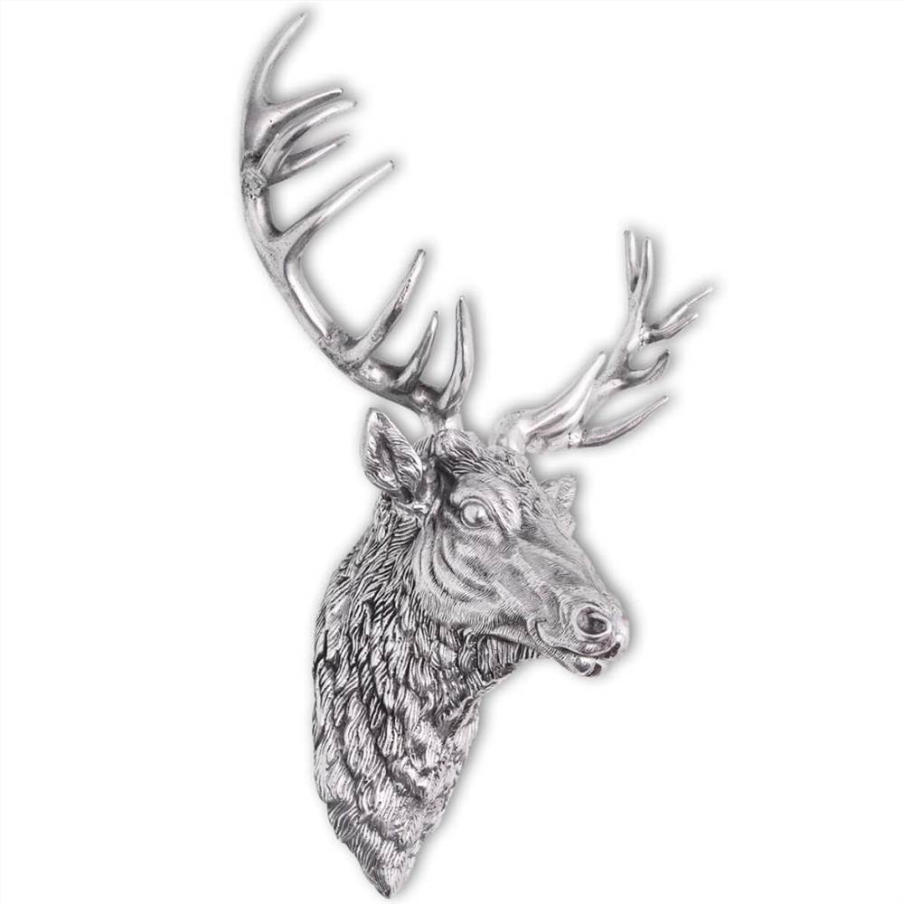 Deer Head Decoration Wall-Mounted Aluminium Silver