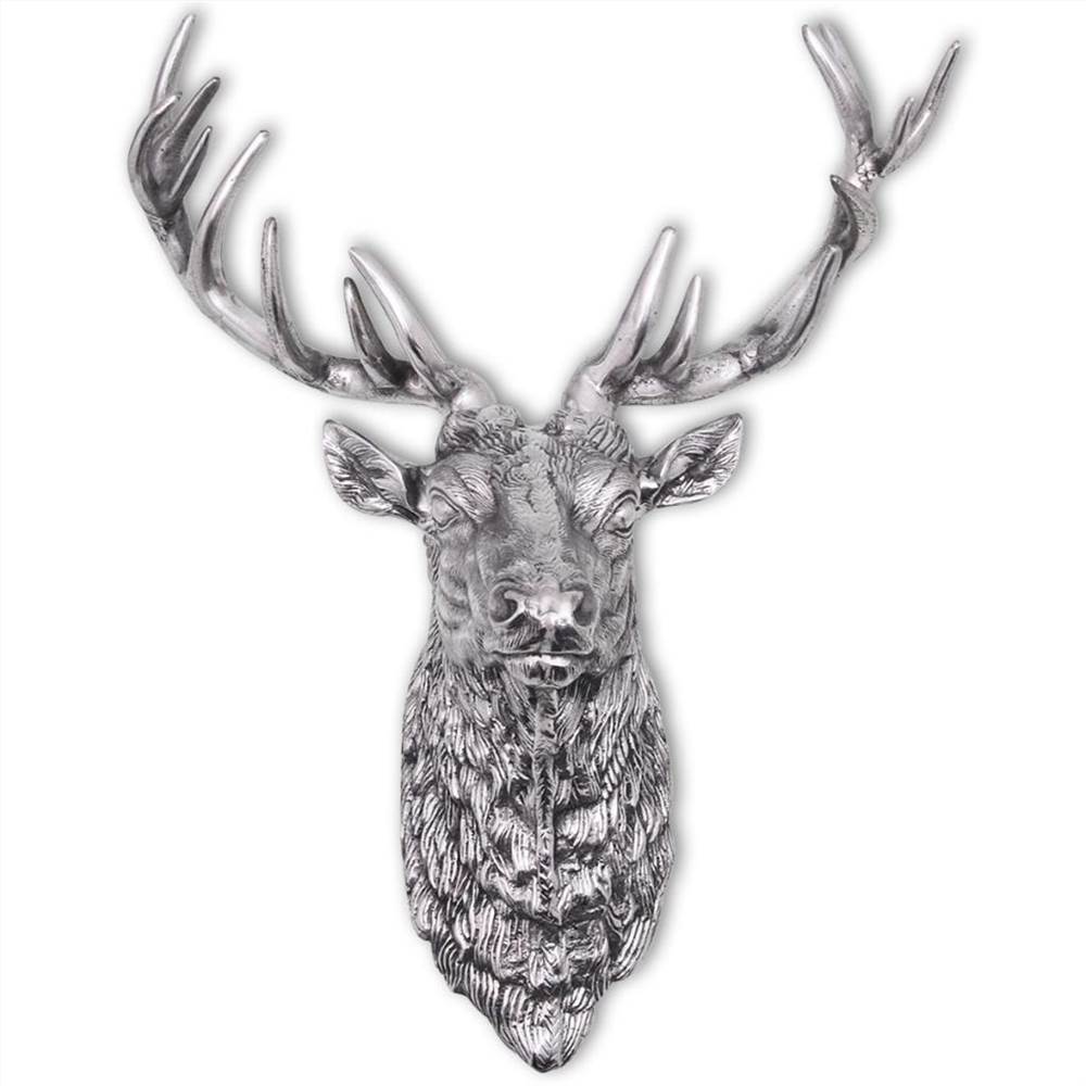 Deer Head Decoration Wall-Mounted Aluminium Silver