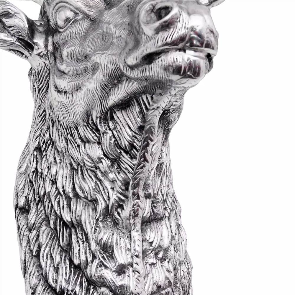Deer Head Decoration Wall-Mounted Aluminium Silver