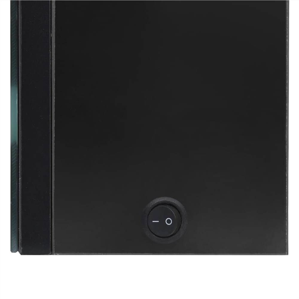 LED Bathroom Mirror Cabinet 89x14x62 cm Shining Black