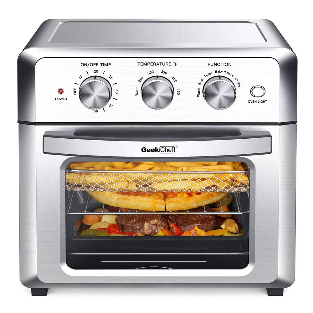 

GEEK GTO18 Air Oven 19QT Capacity 1500W Power Easy to Clean for Heating, Grilling, Frying, Baking - Silver
