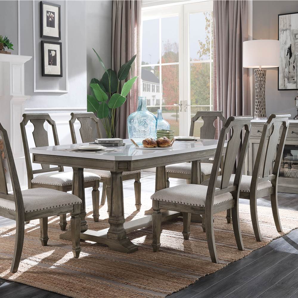 ACME Rocky Dining Table with Wooden Frame, for Restaurant, Cafe, Tavern, Living Room - Gray
ACME Rocky Dining Table with Wooden Frame, for Restaurant, Cafe, Tavern, Living Room - Gray