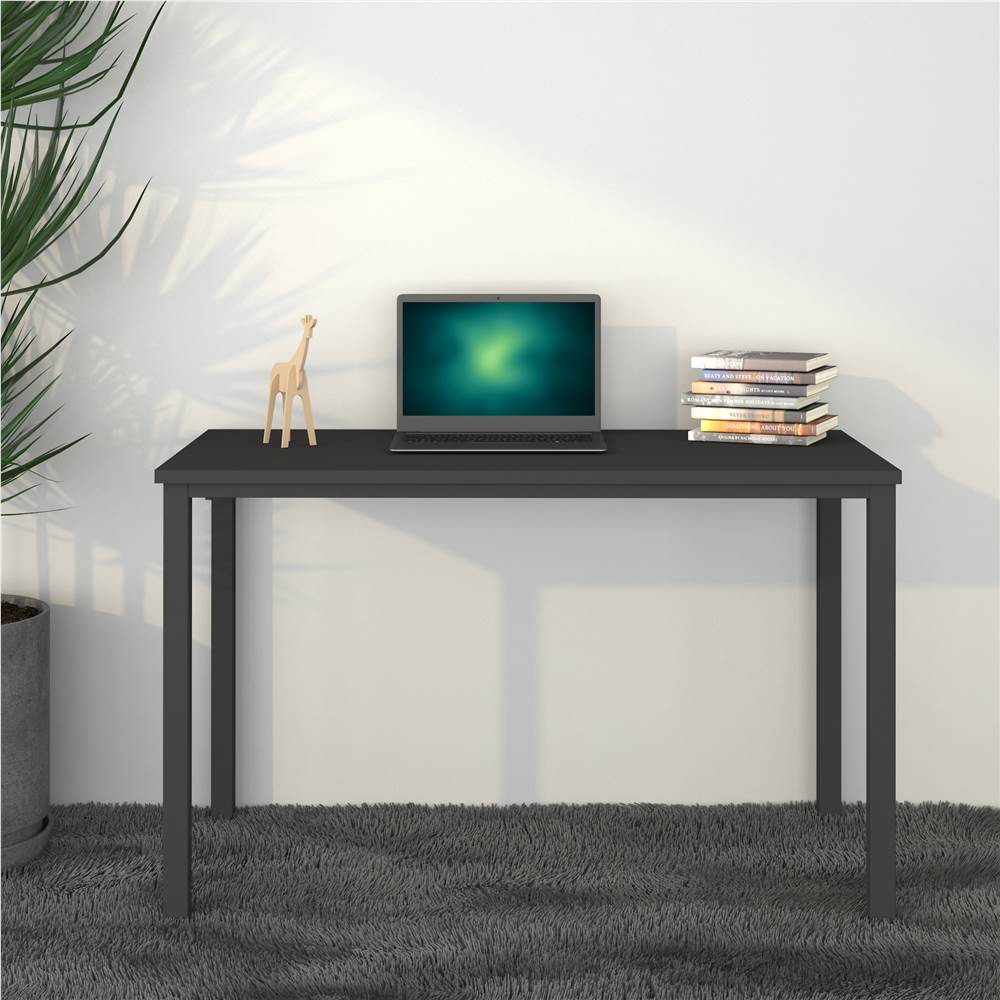 

Home Office 47" Computer Desk with MDF Tabletop and Metal Frame, for Game Room, Small Space, Study Room - Black