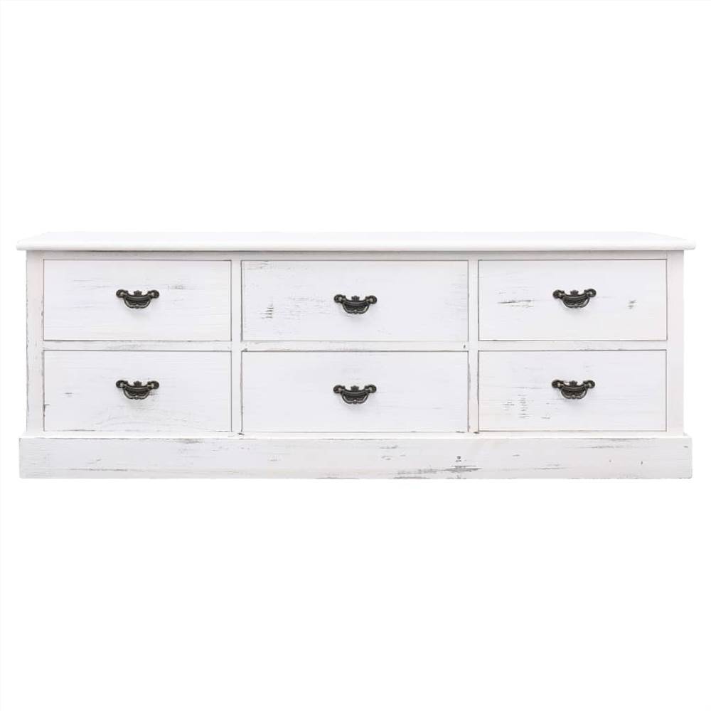 Hall Bench Antique White 115x30x40 cm Wood