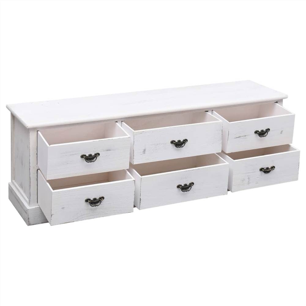 Hall Bench Antique White 115x30x40 cm Wood