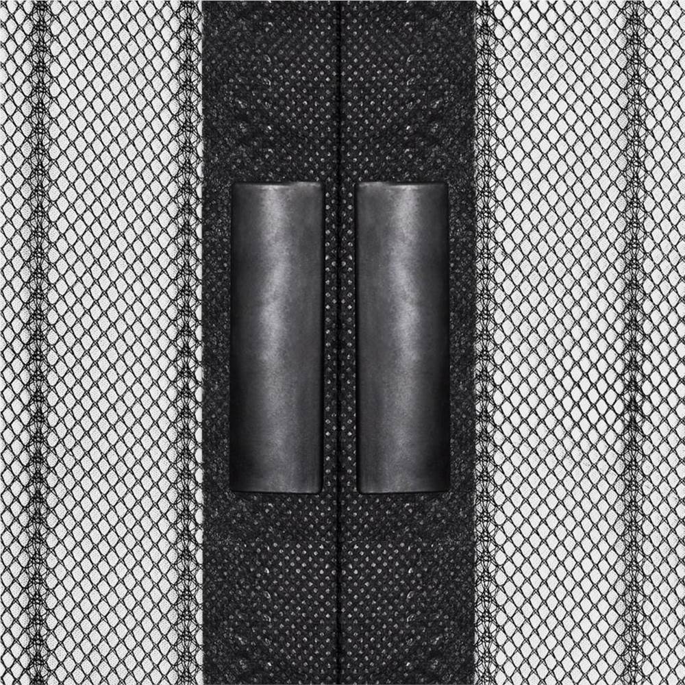 Insect Door Curtains 2 pcs with Magnet Blocks Black 220x130 cm