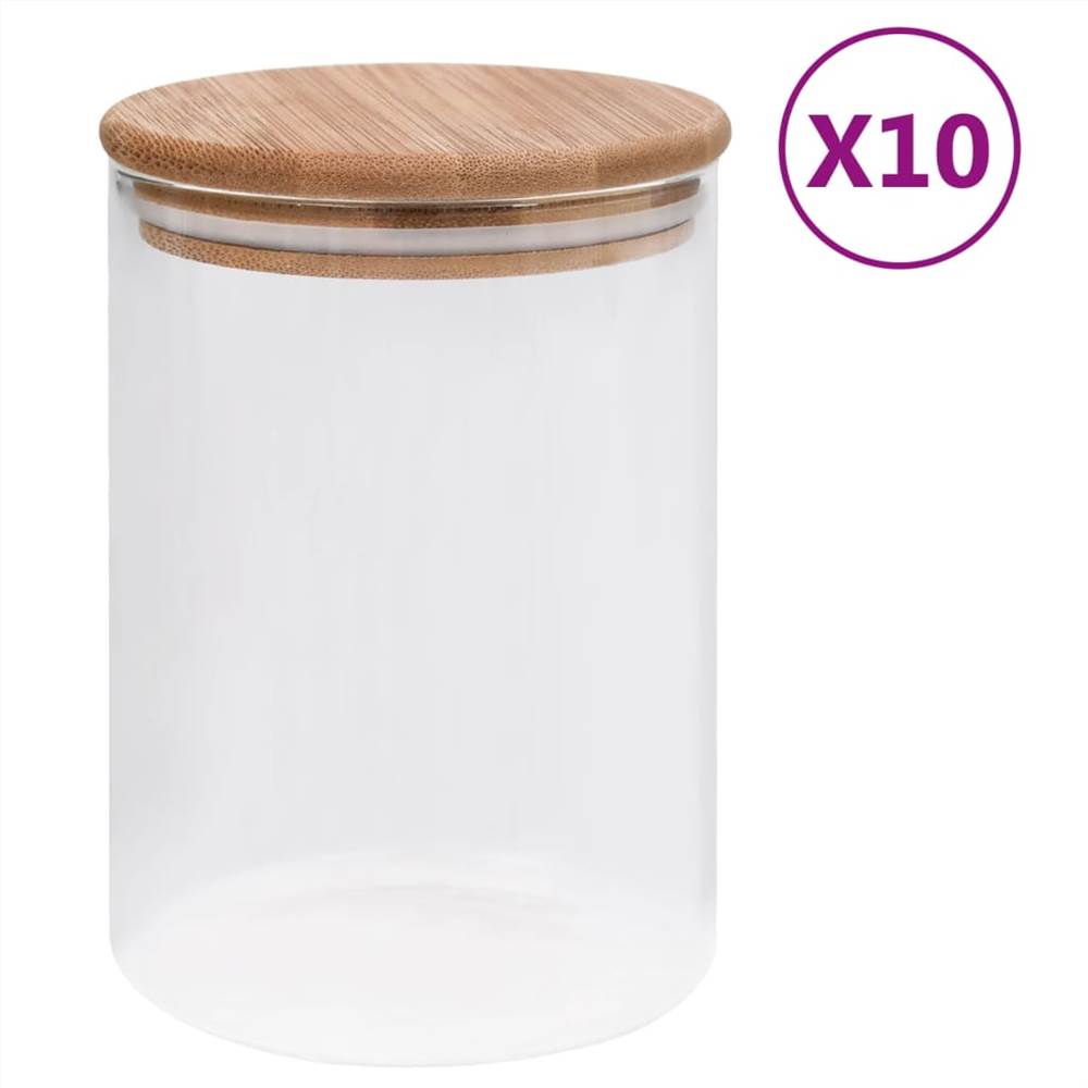 

Storage Glass Jars with Bamboo Lid 10 pcs 260 ml
