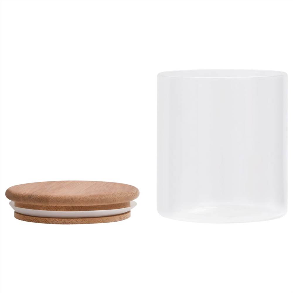 Storage Glass Jars with Bamboo Lid 10 pcs 600 ml