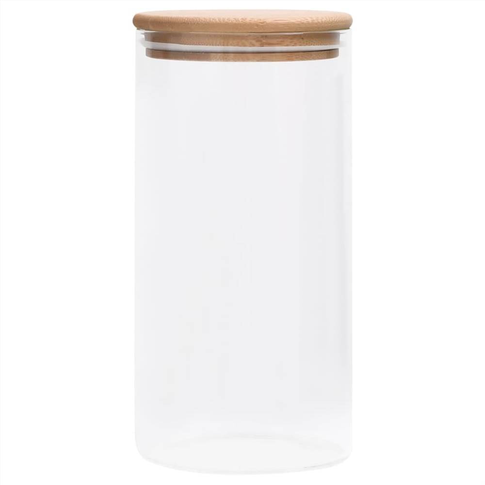 Storage Glass Jars with Bamboo Lid 4 pcs 1200 ml