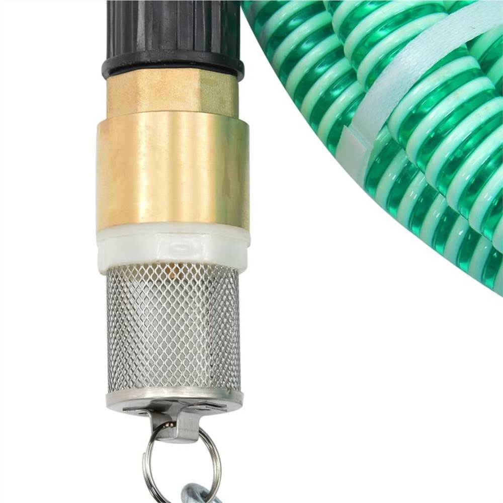 Suction Hose with Brass Connectors 15 m 25 mm Green