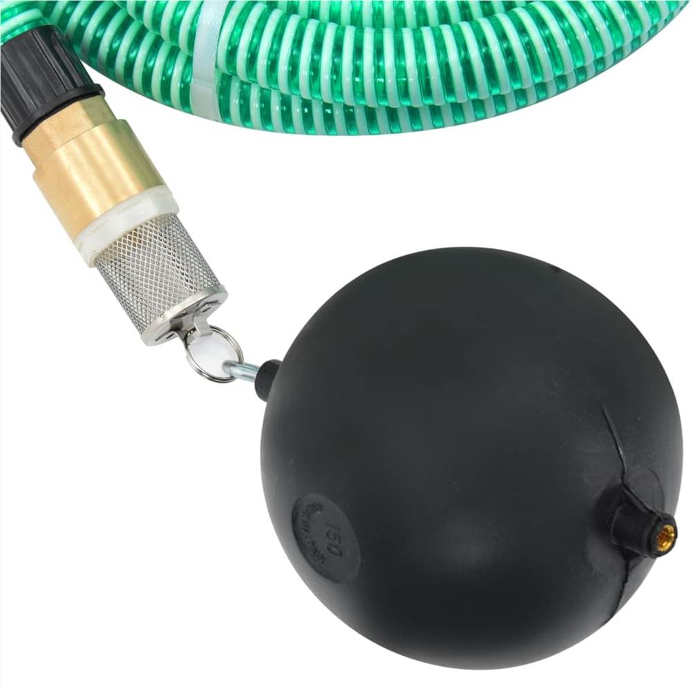Suction Hose with Brass Connectors 15 m 25 mm Green