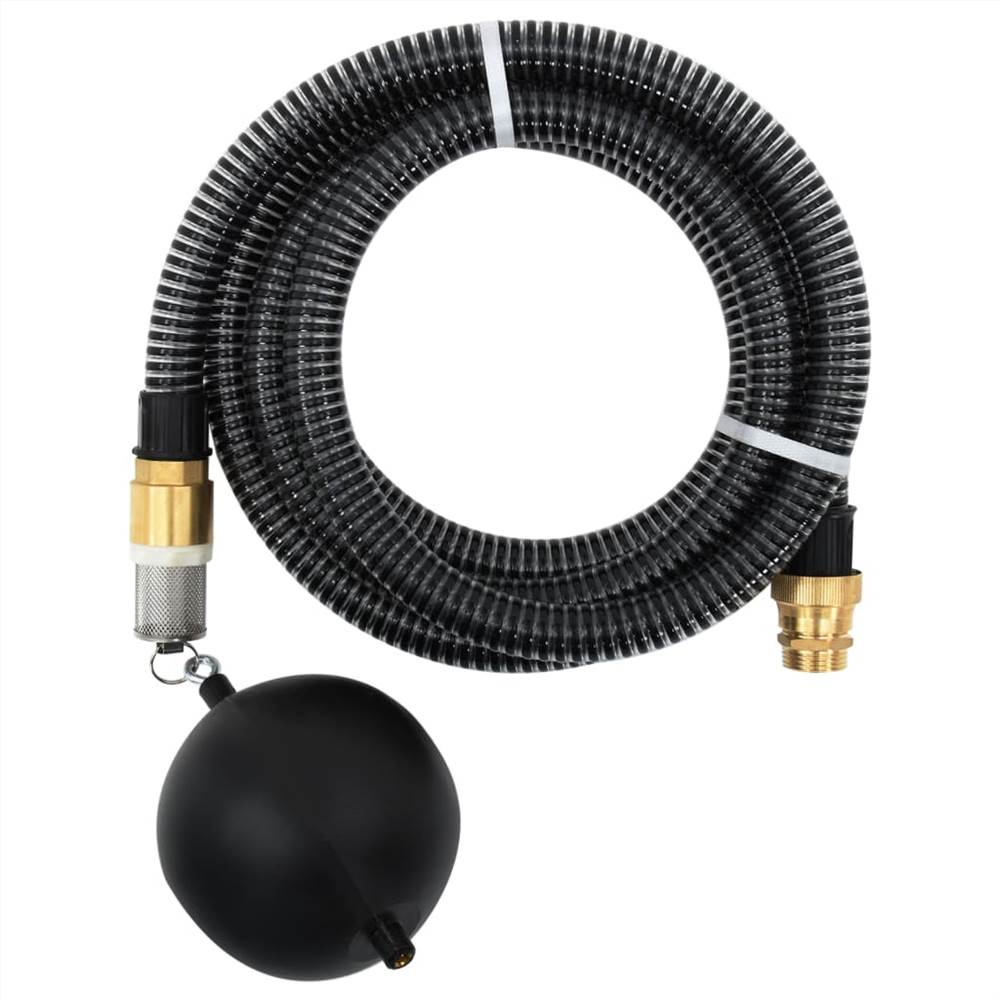 

Suction Hose with Brass Connectors 25 m 25 mm Black