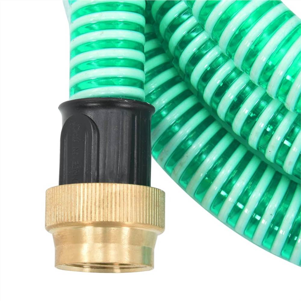 Suction Hose with Brass Connectors 25 m 25 mm Green