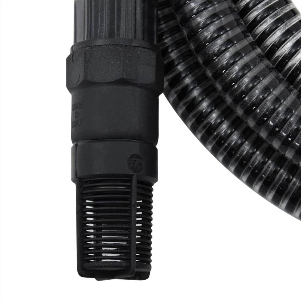Suction Hose with PVC Connectors 4 m 22 mm Black