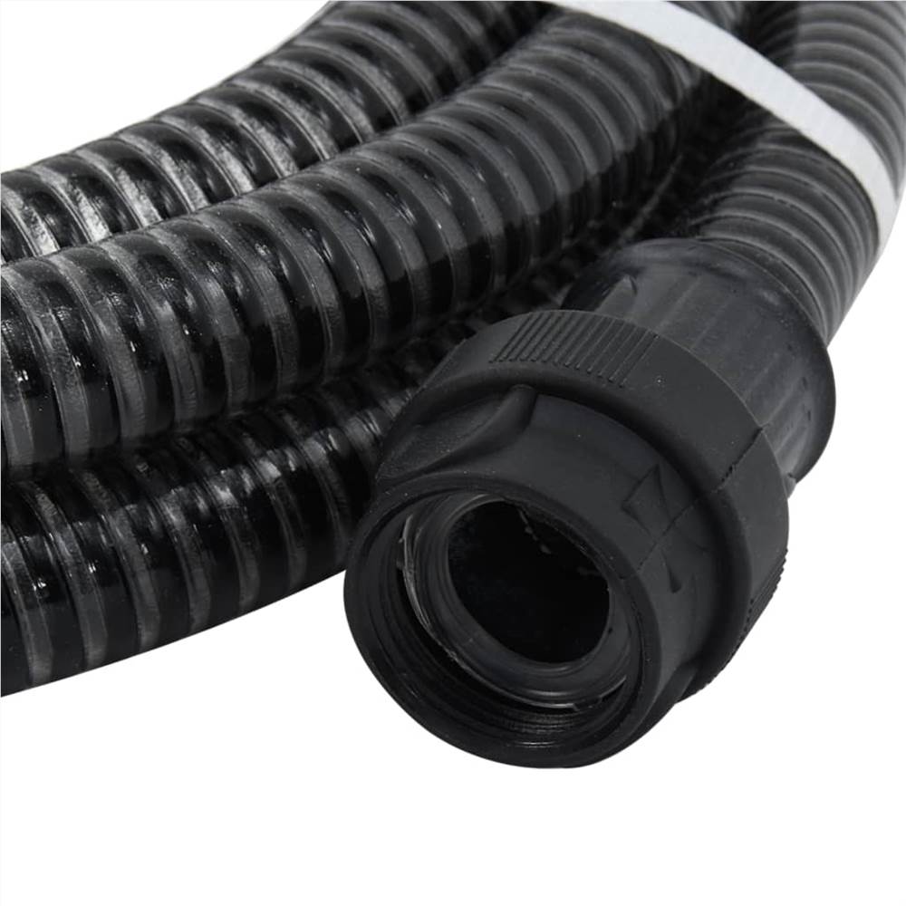 Suction Hose with PVC Connectors 4 m 22 mm Black