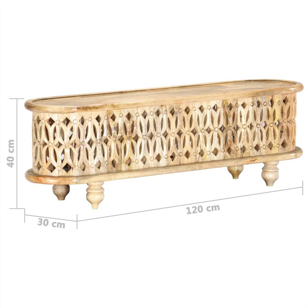 TV Cabinet 120x30x40 cm Solid Mango Wood
