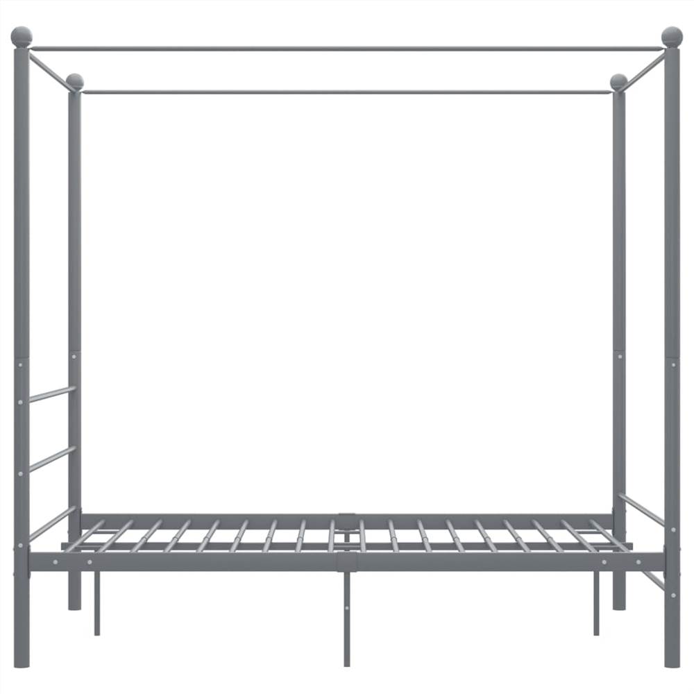 Canopy Bed Frame Grey Metal 120x200 cm