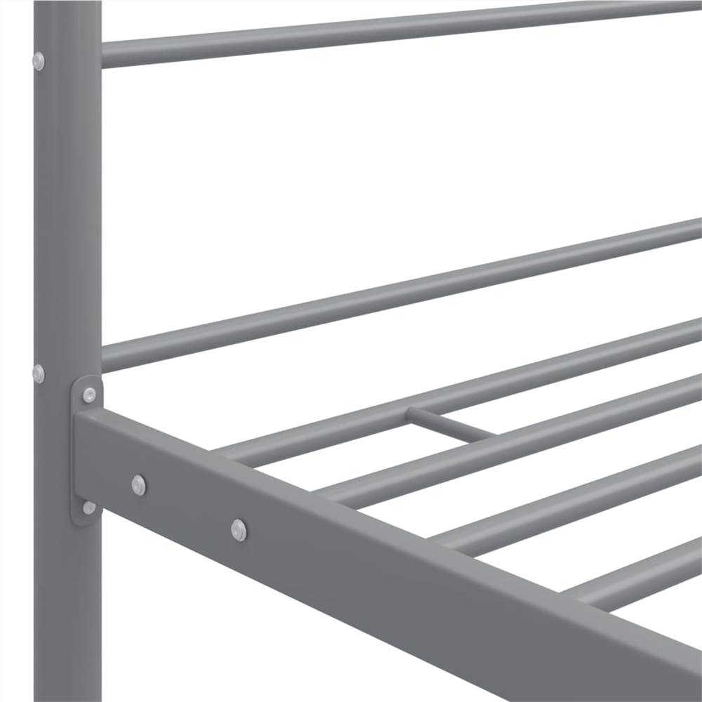 Canopy Bed Frame Grey Metal 180x200 cm