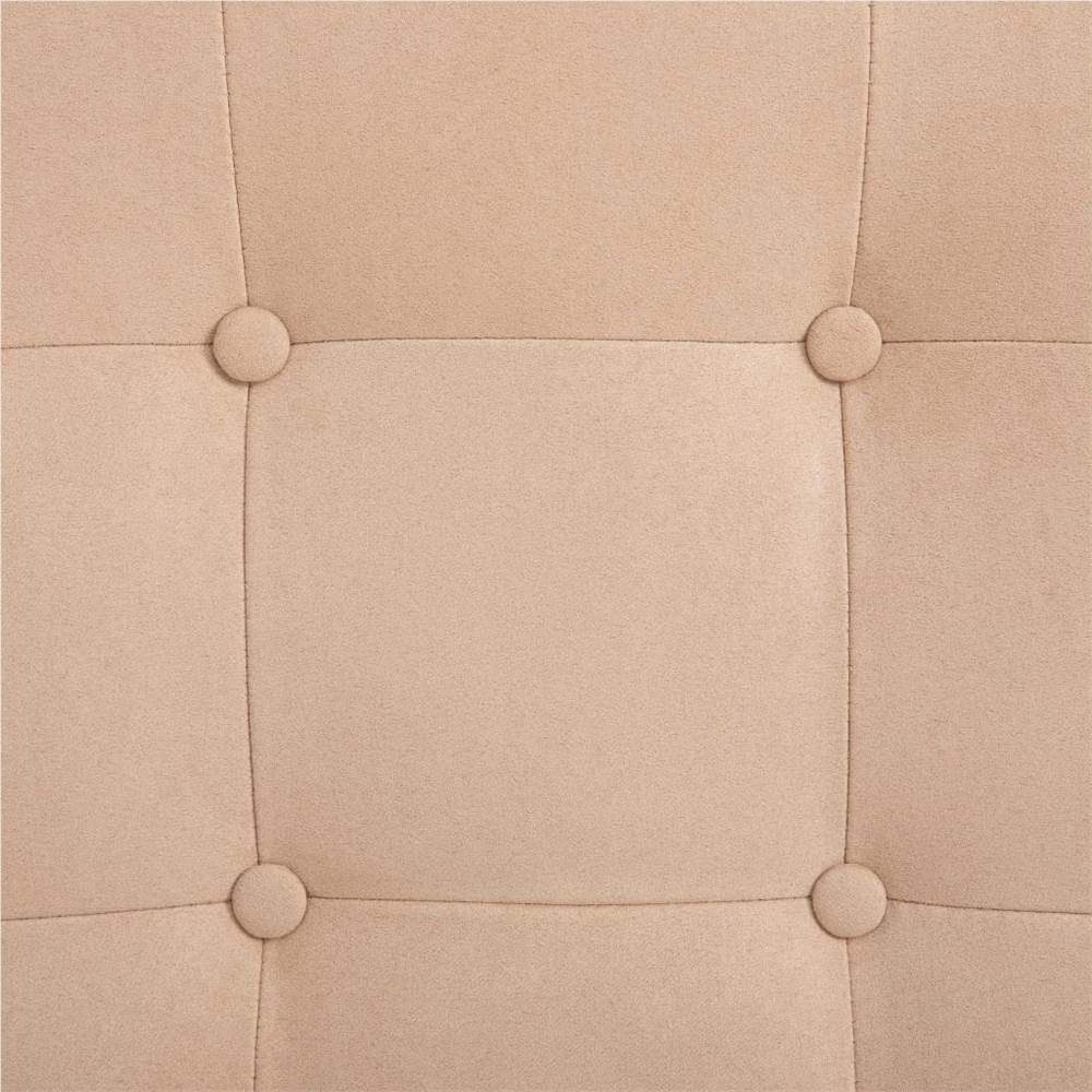 Recliner Chair with Footrest Cream Suede-touch Fabric