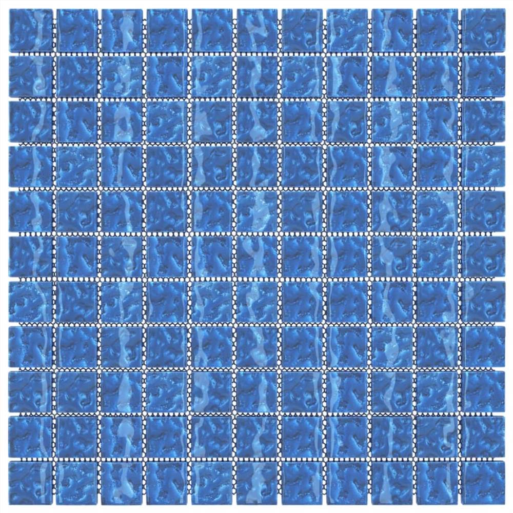 Self-adhesive Mosaic Tiles 11 pcs Blue 30x30 cm Glass