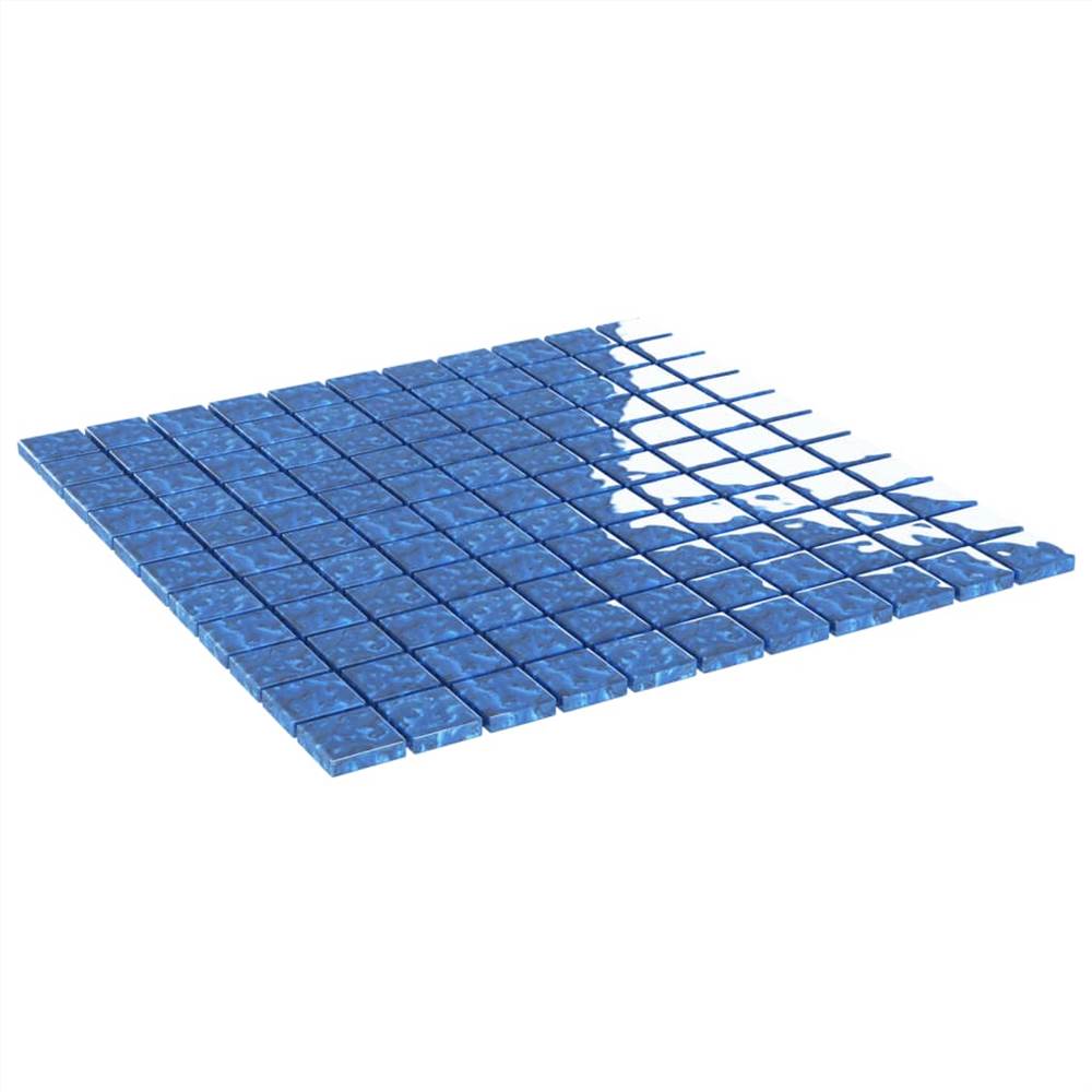 Self-adhesive Mosaic Tiles 11 pcs Blue 30x30 cm Glass