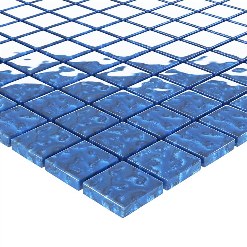 Self-adhesive Mosaic Tiles 11 pcs Blue 30x30 cm Glass