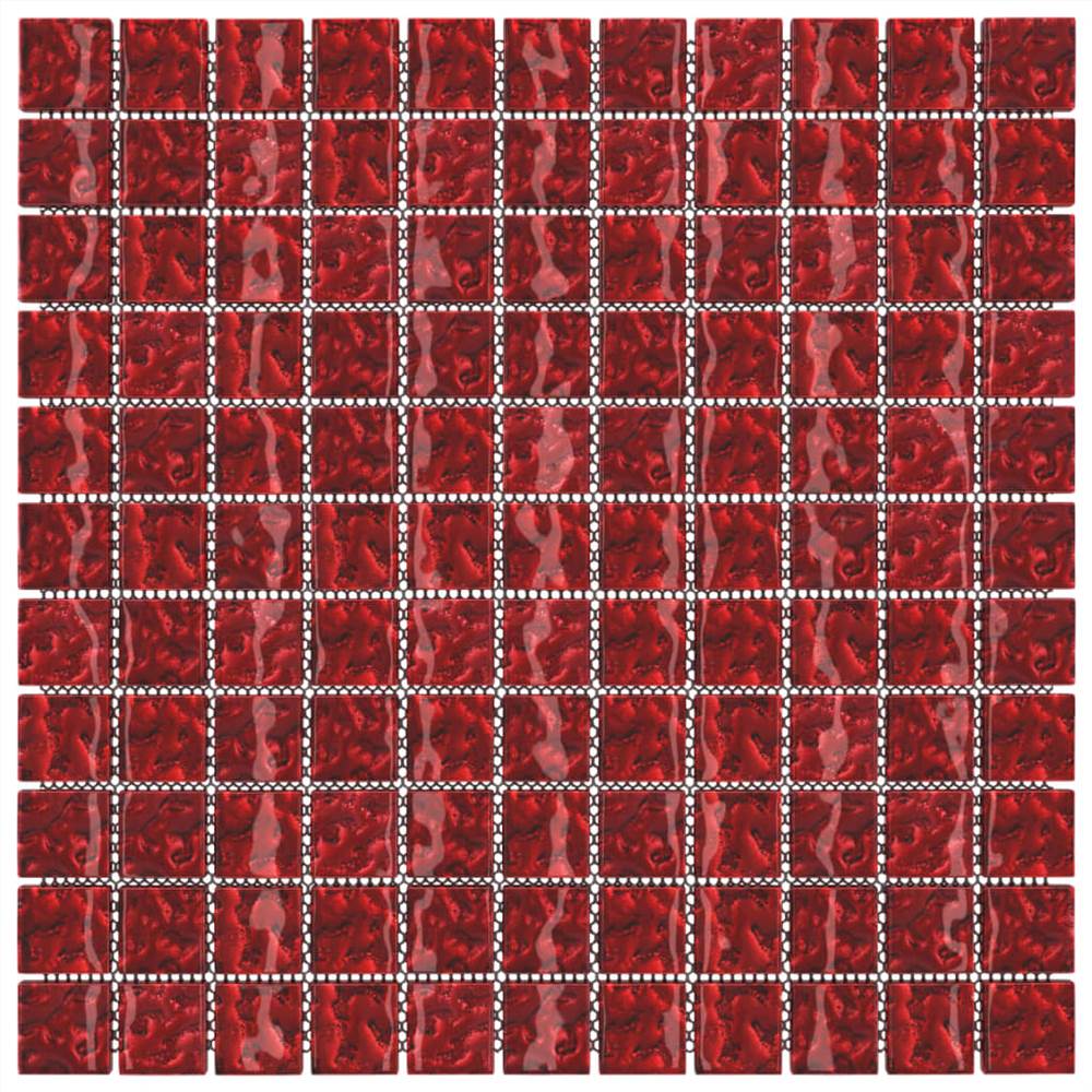 Self-adhesive Mosaic Tiles 22 pcs Red 30x30 cm Glass