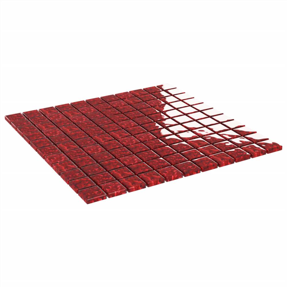 Self-adhesive Mosaic Tiles 22 pcs Red 30x30 cm Glass