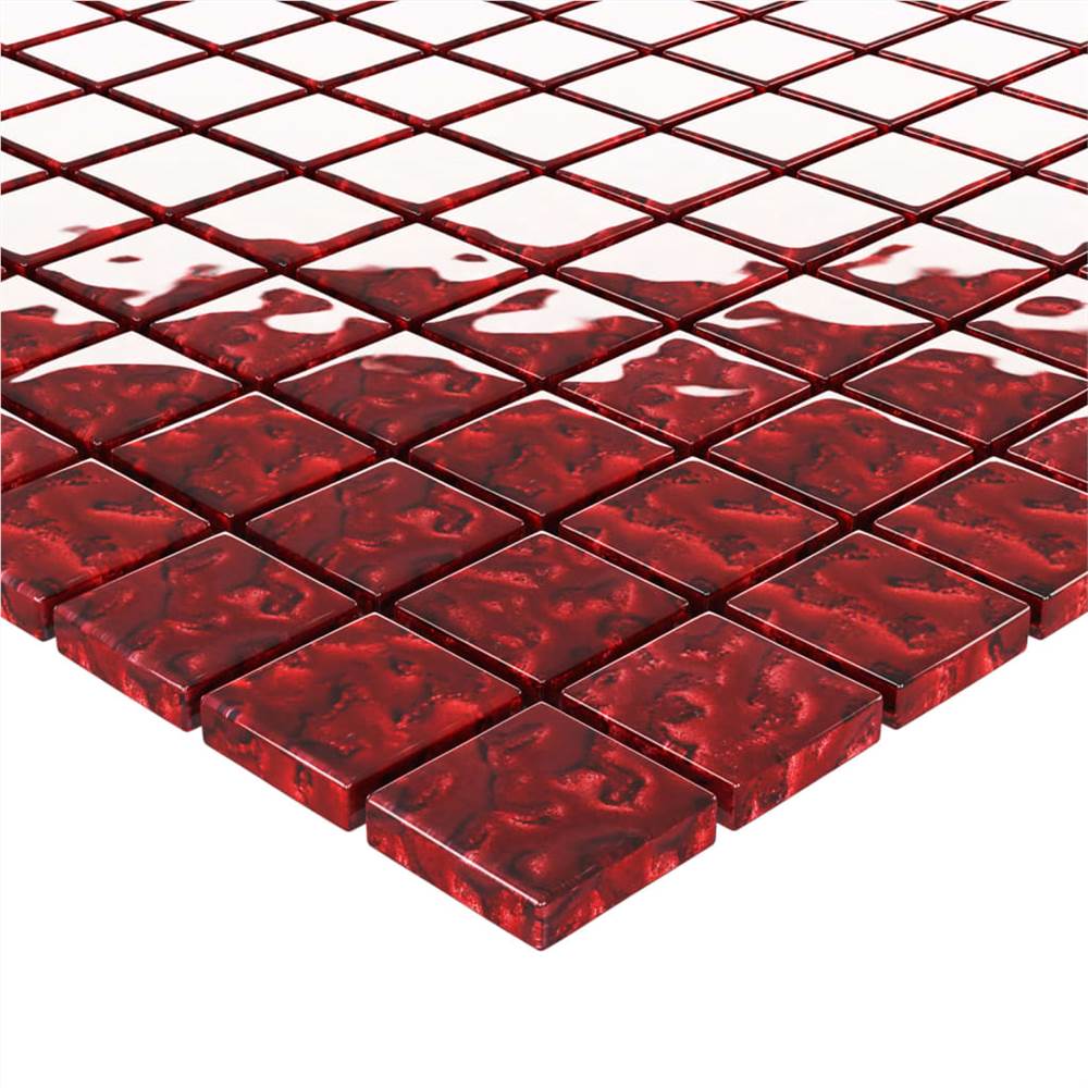 Self-adhesive Mosaic Tiles 22 pcs Red 30x30 cm Glass