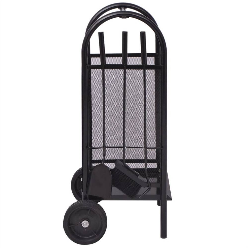 Firewood Cart Iron 35x30x81 cm