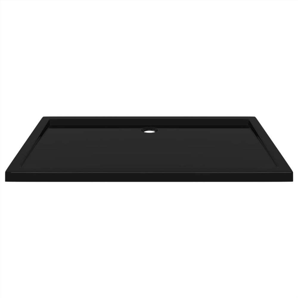 Rectangular ABS Shower Base Tray Black 70x120 cm