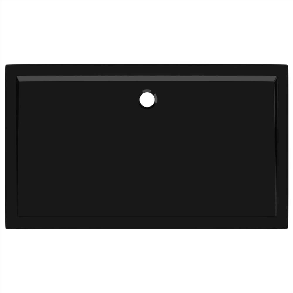 Rectangular ABS Shower Base Tray Black 70x120 cm