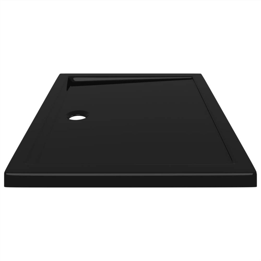 Rectangular ABS Shower Base Tray Black 80x100 cm