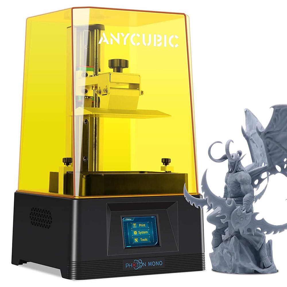 

Anycubic Photon Mono 3D Printer, 6" 2K Monochrome LCD Screen, Fast Printing, UV Photocuring Resin, Supports PLA/PETG/ABS/HIPS/ASA, 130x80x165mm