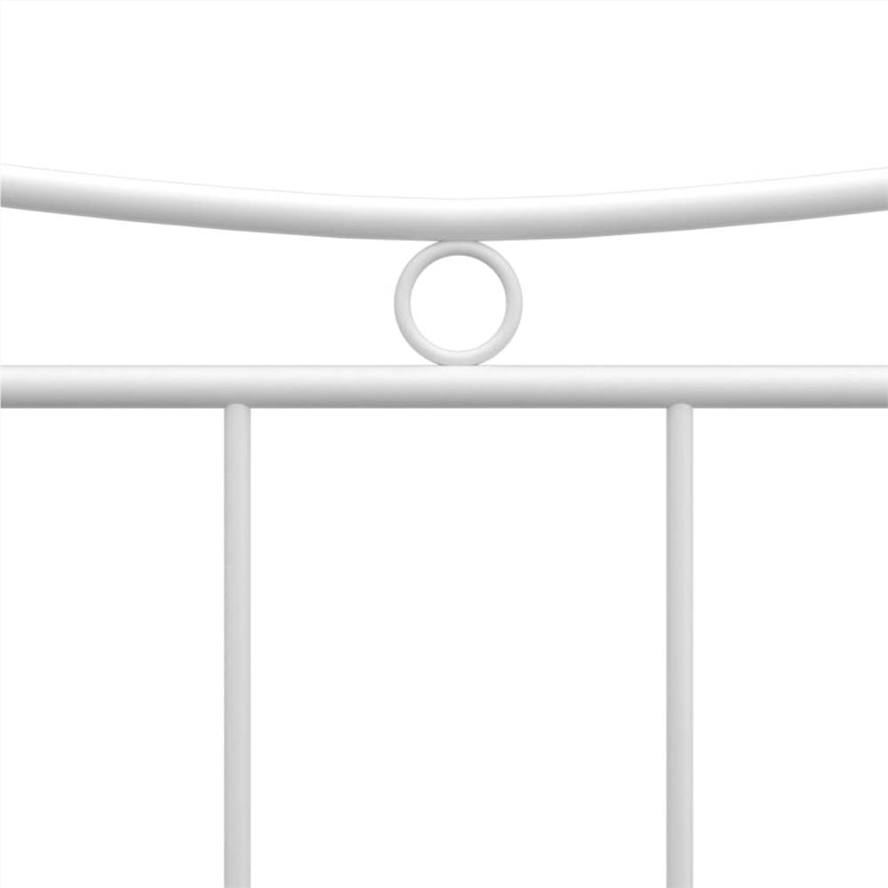 Bed Frame White Metal and Plywood 100x200 cm