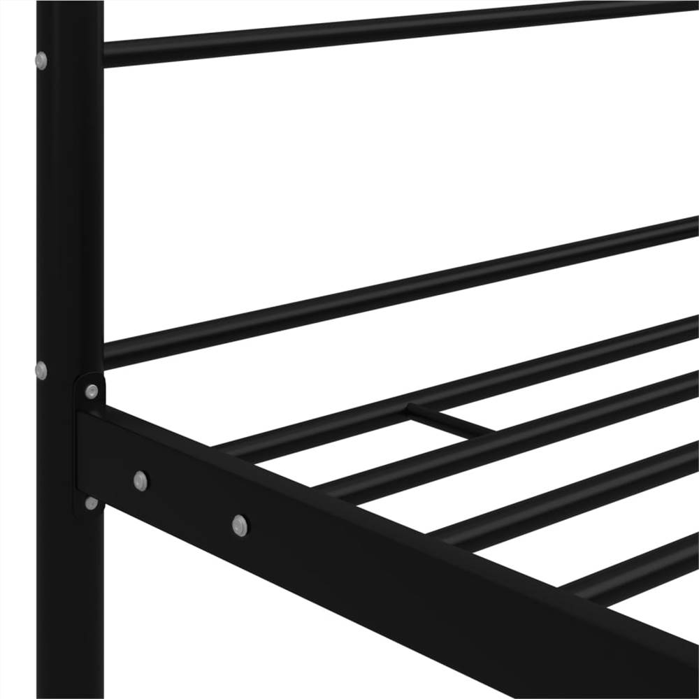 Canopy Bed Frame Black Metal 90x200 cm