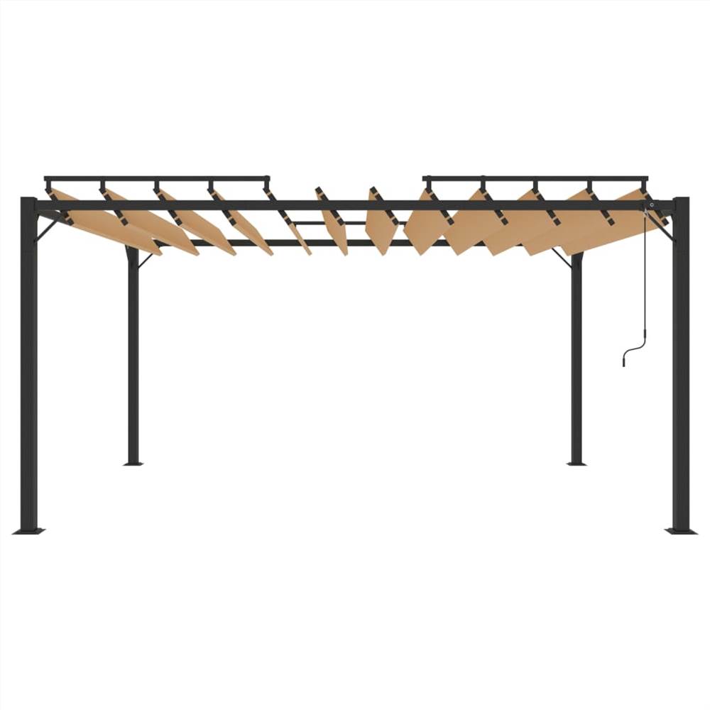 Gazebo with Louvered Roof 3x4 m Taupe Fabric and Aluminium