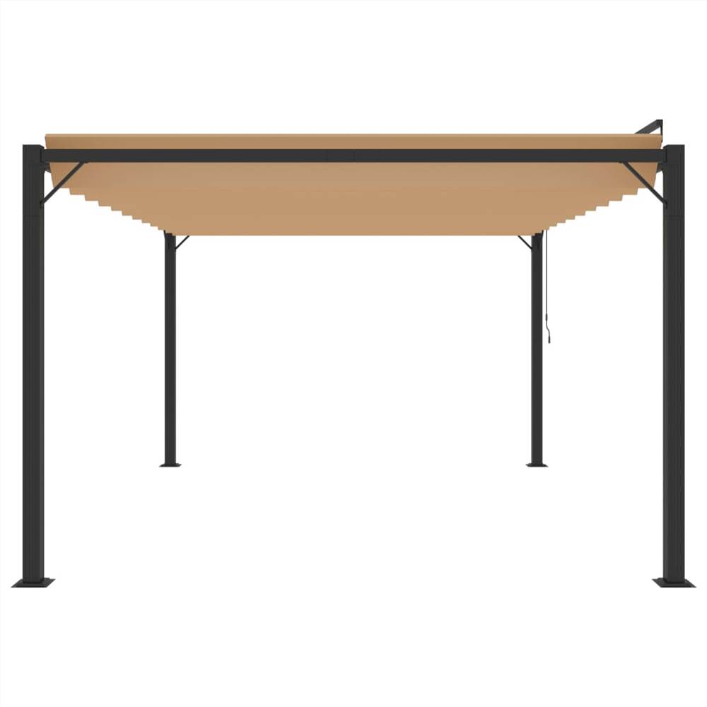 Gazebo with Louvered Roof 3x4 m Taupe Fabric and Aluminium
