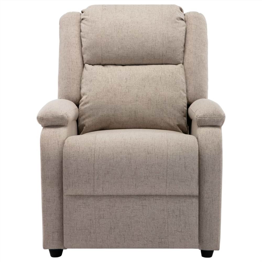TV Recliner Chair Cream Fabric