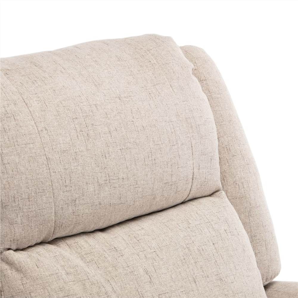 TV Recliner Chair Cream Fabric